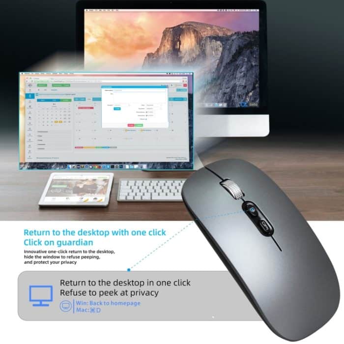 HXSJ M103 1600DPI 2,4 GHz kabellose wiederaufladbare Maus, 2.4GHz Grey, 2.4GHz Silver – Bild 6