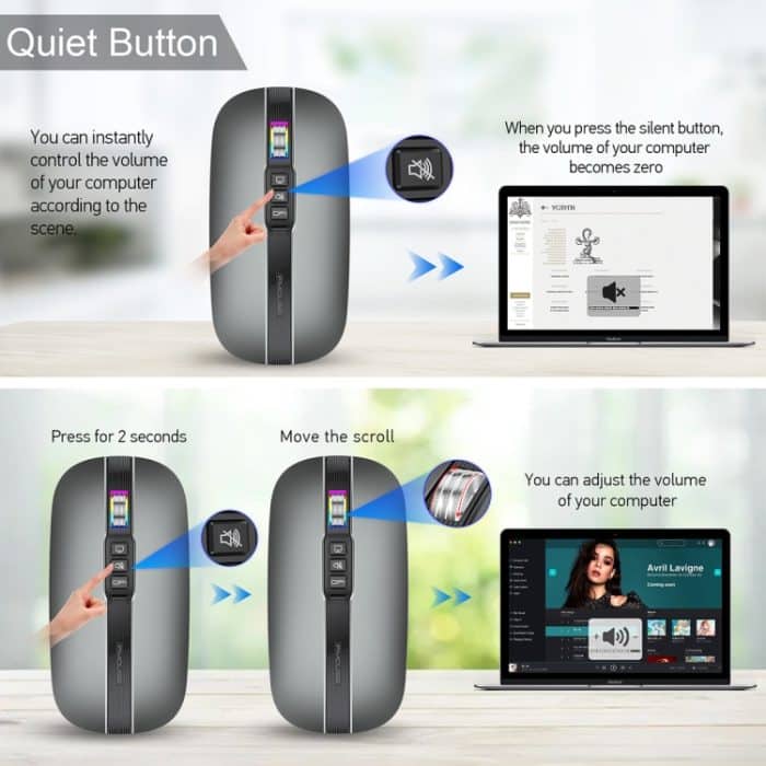 HXSJ M113 2400DPI Dual Mode 2,4 GHz + Bluetooth 5.1 kabellose Maus – Bild 7