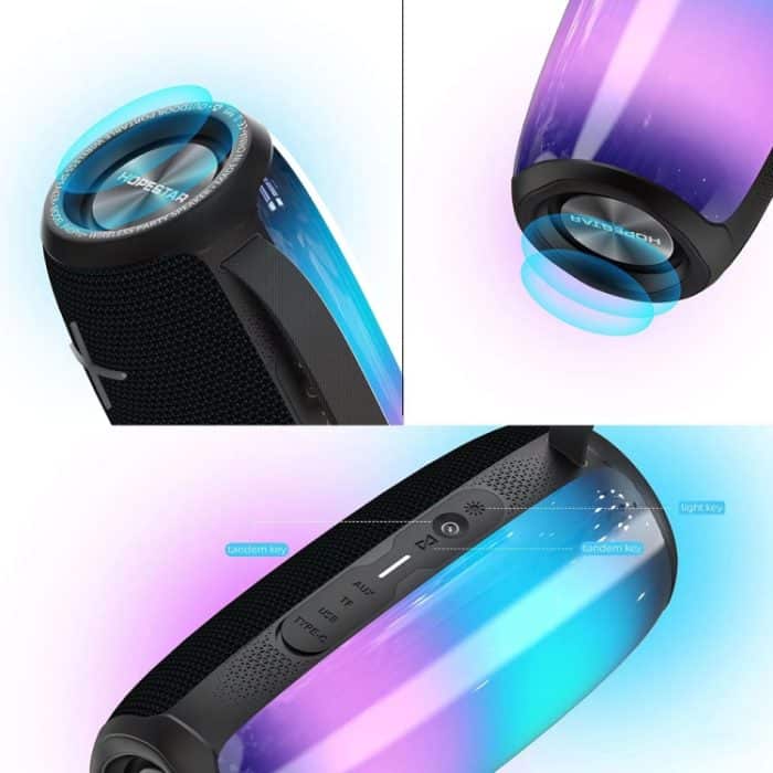 HOPESTAR P40 Pro IPX6 wasserdichter RGB-Licht-Wireless-Bluetooth-Lautsprecher – Bild 5