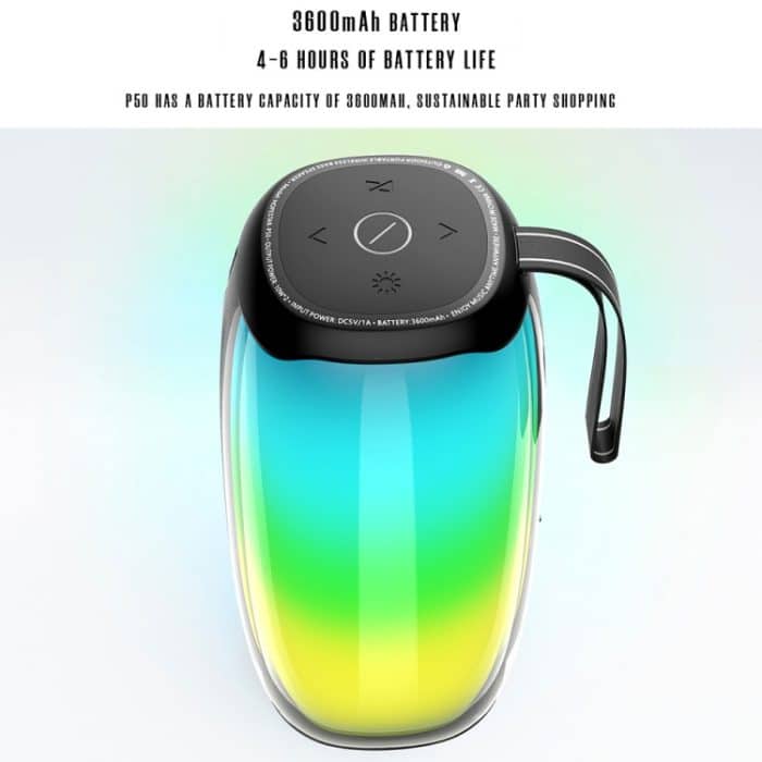 HOPESTAR P50 IPX6 Wasserdichter tragbarer RGB-Licht-Bluetooth-Lautsprecher für den Außenbereich, P50 – Bild 4