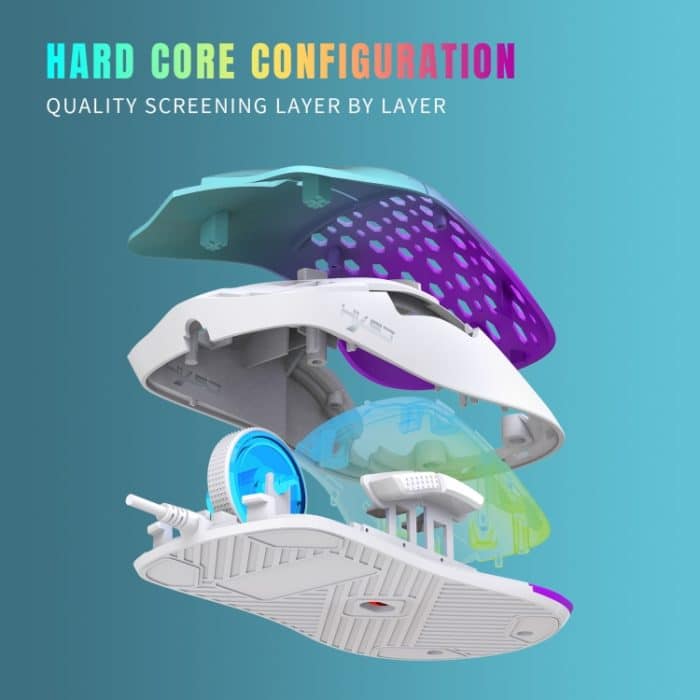 HXSJ S500 3600DPI bunt leuchtende kabelgebundene Maus, Kabellänge: 1,5 m – Bild 5