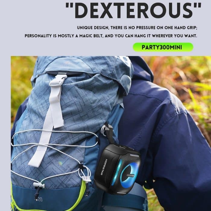 HOPESTAR Party 300mini IPX5 Wasserdichter tragbarer Bluetooth-Lautsprecher 360-Grad-Stereo-Außenlautsprecher – Bild 6