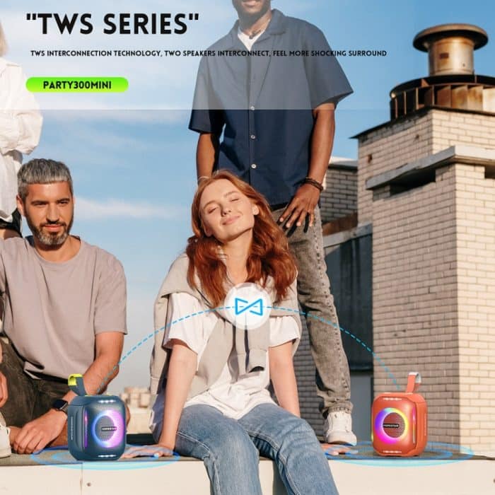 HOPESTAR Party 300mini IPX5 Wasserdichter tragbarer Bluetooth-Lautsprecher 360-Grad-Stereo-Außenlautsprecher – Bild 10