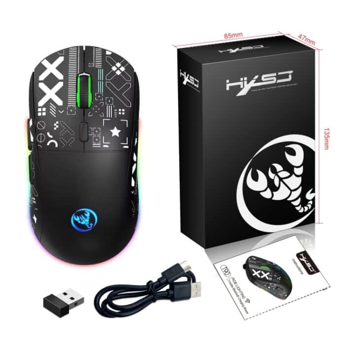 HXSJ T90 RGB Light Drahtlose Gaming-Maus mit drei Modi, T90 – Bild 11