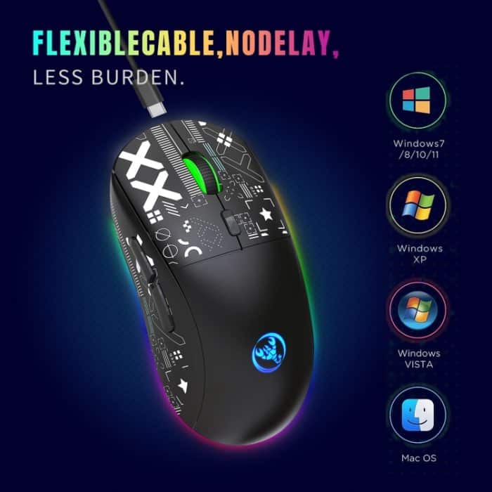 HXSJ T90 RGB Light Drahtlose Gaming-Maus mit drei Modi, T90 – Bild 6
