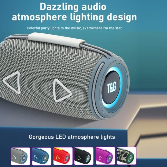 T&G TG-657 Tragbarer kabelloser 3D-Stereo-Subwoofer, Bluetooth-Lautsprecher, unterstützt FM/LED-Atmosphärenlicht, TG-657 – Bild 2