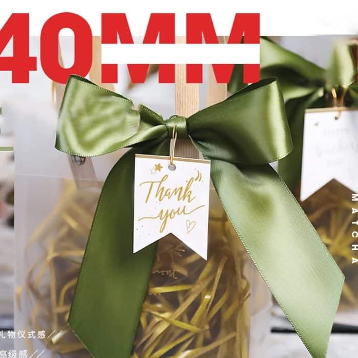 Geschenktüte, transparente Verpackung, blaues Band + Anhänger zum Aufhängen + Lafite-Gras, S, M, L – Bild 4