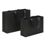 Schwarze Einkaufshandtasche aus Kraftpapier, S, M, L, XL
