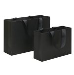 Schwarze Einkaufshandtasche aus Kraftpapier, S, M, L, XL