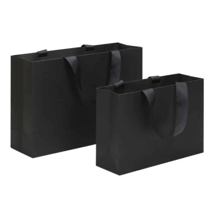 EDA005420601.jpg Schwarze Einkaufshandtasche aus Kraftpapier, S, M, L, XL – Bild 1