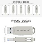 MicroDrive 2-in-1 Lightning + USB 2.0 tragbares USB-Flash-Laufwerk aus Metall, 8GB, 16GB, 32GB, 64GB, 128GB, 256GB, 512GB – Bild 4