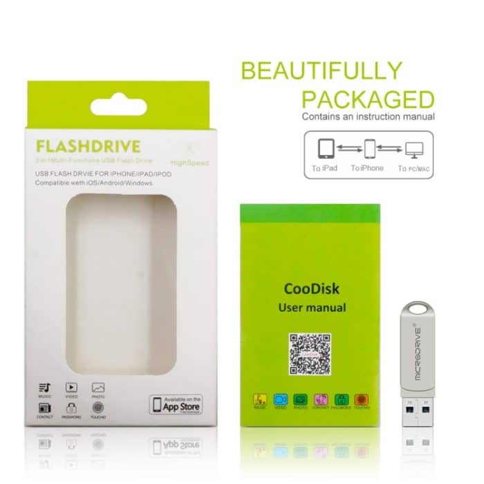 MicroDrive 2-in-1 Lightning + USB 2.0 tragbares USB-Flash-Laufwerk aus Metall, 8GB, 16GB, 32GB, 64GB, 128GB, 256GB, 512GB – Bild 5