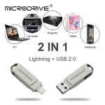 MicroDrive 2-in-1 Lightning + USB 2.0 tragbares USB-Flash-Laufwerk aus Metall, 8GB, 16GB, 32GB, 64GB, 128GB, 256GB, 512GB – Bild 6