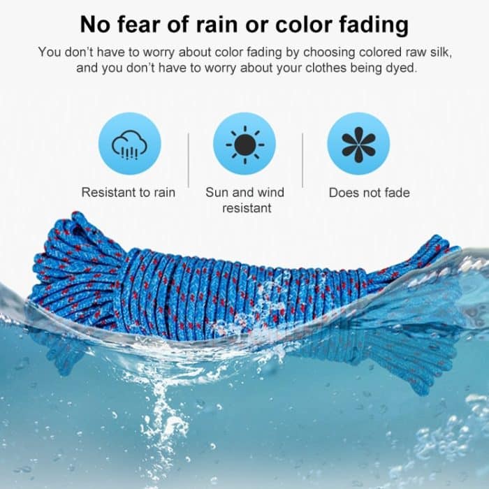 10 m dickes Nylonseil für den Außenbereich zum Aufhängen von Kleidung, 10m – Bild 5