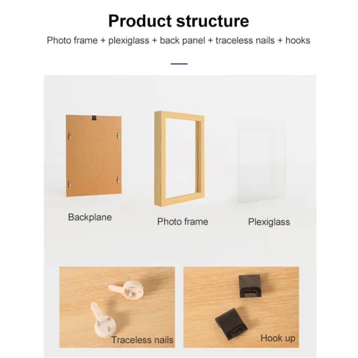 Fotorahmen-Dokumentenrahmen aus massivem Holzimitat, 6 inch, 8 inch, 10 inch – Bild 6