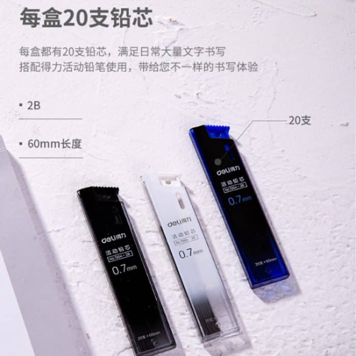 Deli 0,7 mm bewegliche Mine 2B automatische Bleistiftmine, 0.7mm – Bild 4