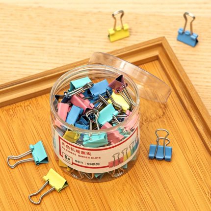 Deli bunter Binder-Clip, Geldschein-Clip, Schwalbenschwanz-Clip, Metall-Eisen-Geld-Clip, 15mm x 60pcs / Box, 19mm x 40pcs / Box