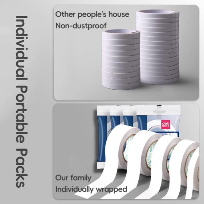 Deli stark klebendes doppelseitiges Klebeband / starkes doppelseitiges Klebeband / Rolle, 9mm, 12mm, 18mm, 24mm – Bild 4