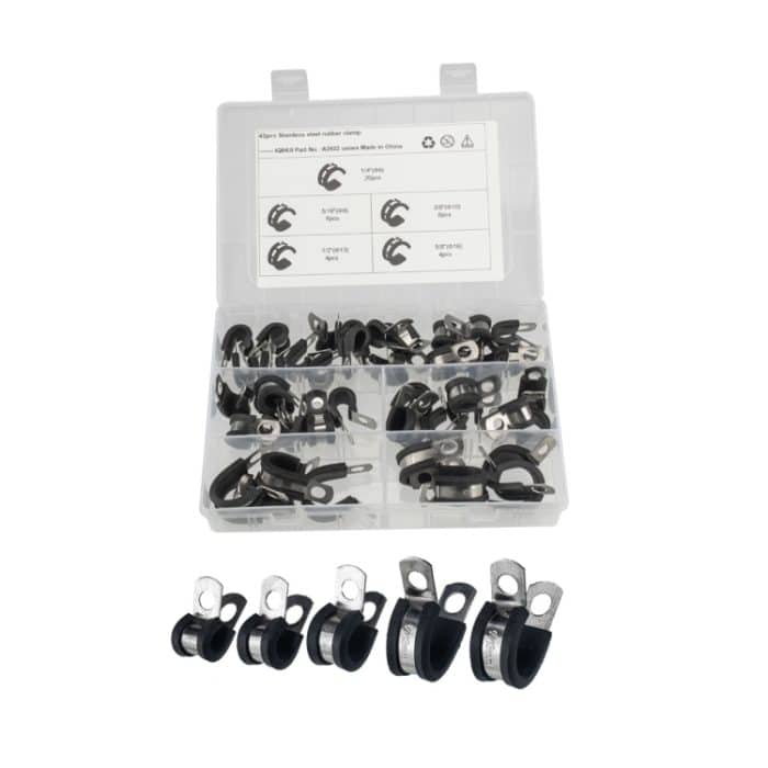 EDA005469.jpg 42 PCS Autogummikissen-Rohrschellen Edelstahlklemmen – Bild 1