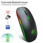 HXSJ T18 2.4GHZ 1600dpi Dual-Mode Licht emittierende drahtlose Maus USB + Bluetooth 5.1 Wiederaufladbar – Bild 2