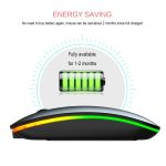 HXSJ T18 2.4GHZ 1600dpi Dual-Mode Licht emittierende drahtlose Maus USB + Bluetooth 5.1 Wiederaufladbar – Bild 9