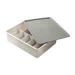 Kontrastfarbene Aufbewahrungsbox für Unterwäsche, Multi-Gate-Aufbewahrungsbox aus Kunststoff für BHs und Socken, 10 Grids with Cover