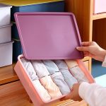 Kontrastfarbene Aufbewahrungsbox für Unterwäsche, Multi-Gate-Aufbewahrungsbox aus Kunststoff für BHs und Socken, 10 Grids with Cover – Bild 6