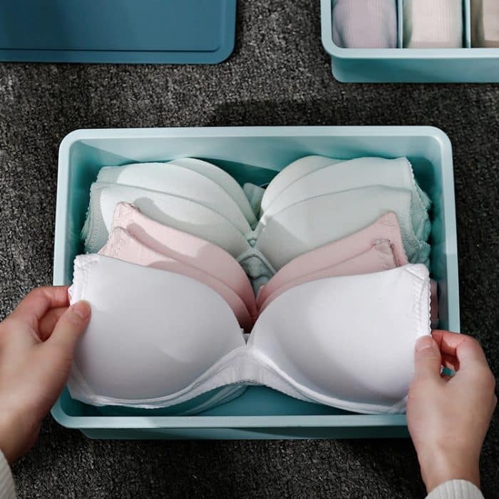 Aufbewahrungsbox für Unterwäsche in Kontrastfarbe, Kunststoff-Aufbewahrungsbox für BHs und Socken, Without Grid / Cover – Bild 2