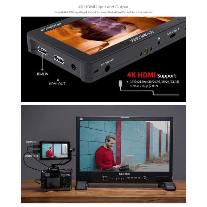 FEELWORLD F5 ProX 5,5 Zoll 1600nit hochheller Touchscreen DSLR-Kamera-Feldmonitor 4K HDMI F970 Installations- und Stromversorgungskit, F5 ProX – Bild 11