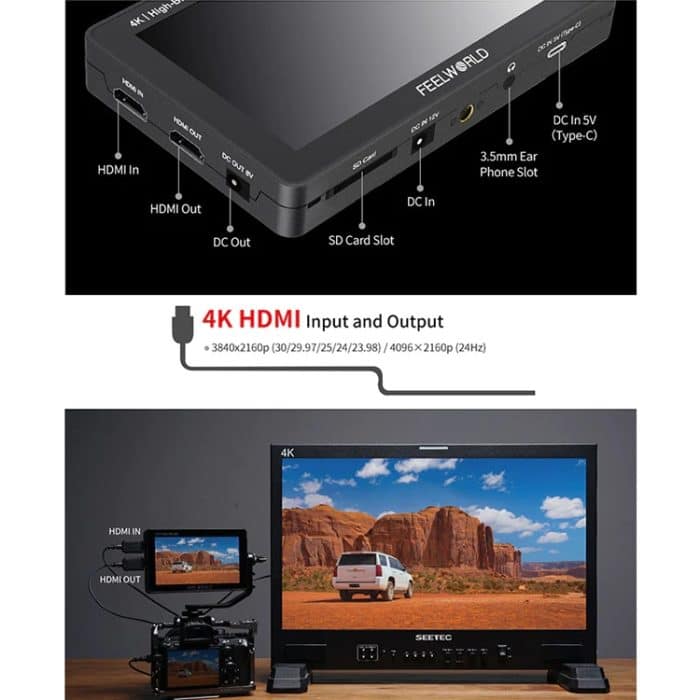 FEELWORLD F6 PLUSX 5,5 Zoll hochheller 1600nit Touchscreen DSLR-Kamera-Feldmonitor IPS FHD1920x1080 4K HDMI, F6 PLUSX – Bild 12