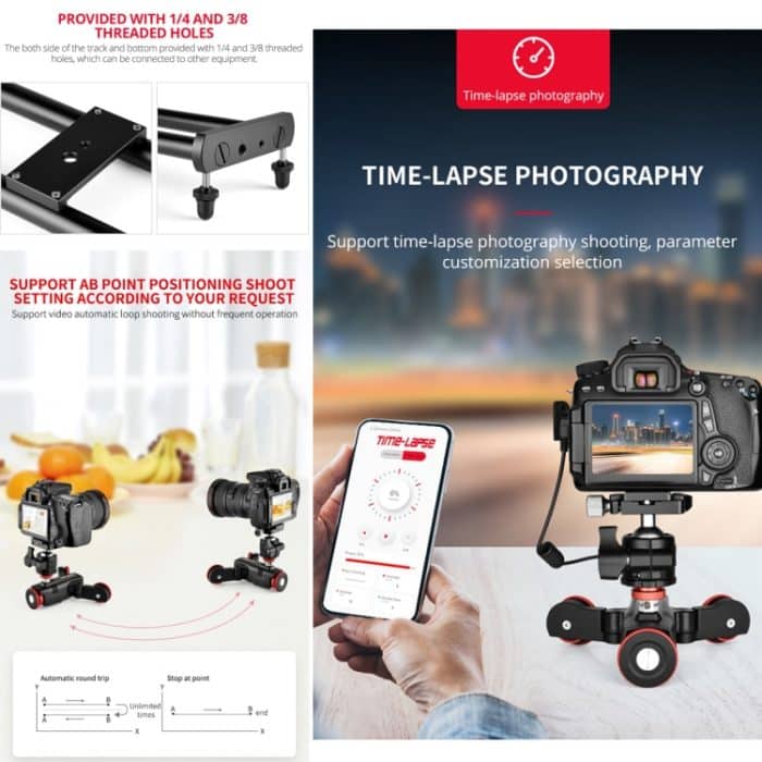 YELANGU L60ES YLG1847A-A 60 cm Spleiß-Gleitschiene mit L5i Dolly Car, YLG1847A-A 60cm – Bild 6