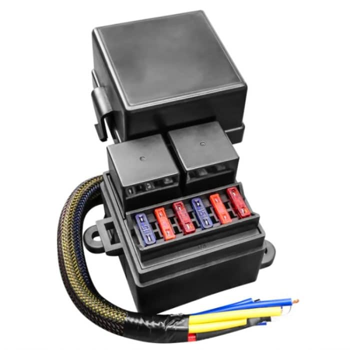 12V 4 Pin IP65 Wasserdicht Auto 6 Slots Modifiziertes Relais Sicherungskasten mit Kabelsatz – Bild 1