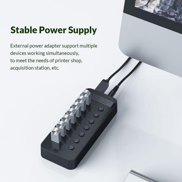ORICO CT2U3-13AB Kunststoffstreifen 13 Ports USB 3.0 HUB mit einzelnen Schaltern, AU Plug, EU Plug, UK Plug, US Plug – Bild 9