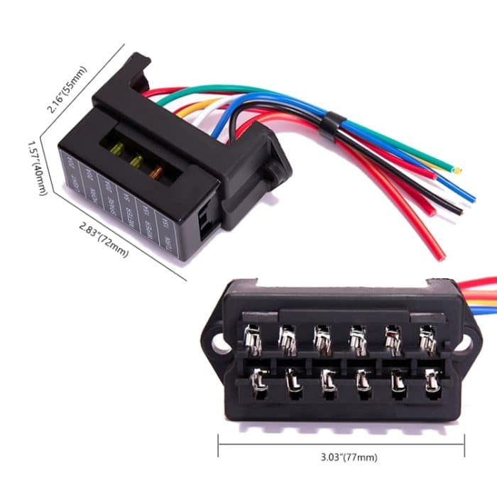 6 Wege 2 In 6 Out Sicherungskasten Sicherungsplattenhalter mit Sicherung – Bild 6