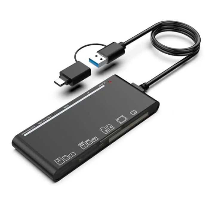 EDA0057019.jpg CR7 USB3.0 + Typ-C Multifunktionskartenleser CF / XD / MS / SD / TF-Karte 7 in 1 – Bild 1