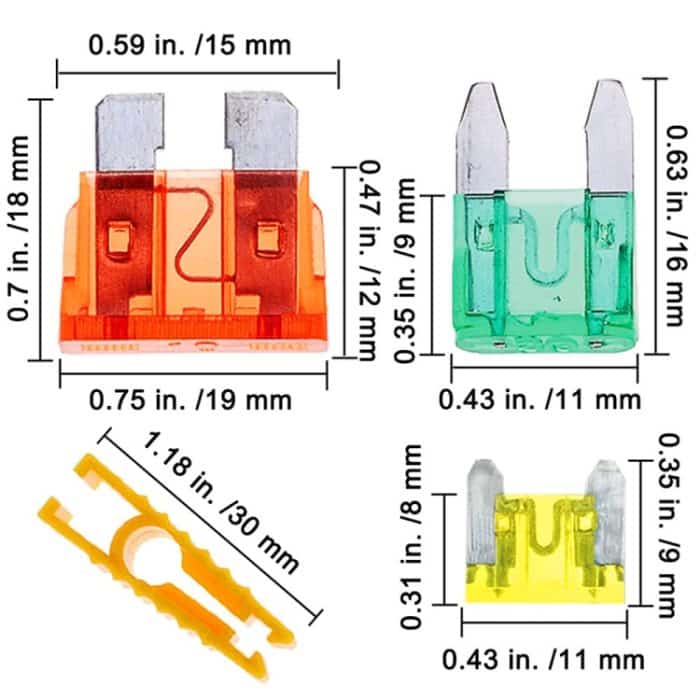 140 Stück/Set Kfz-Sicherungsset, tragbar, Standard- und Mini-Sicherungen – Bild 2