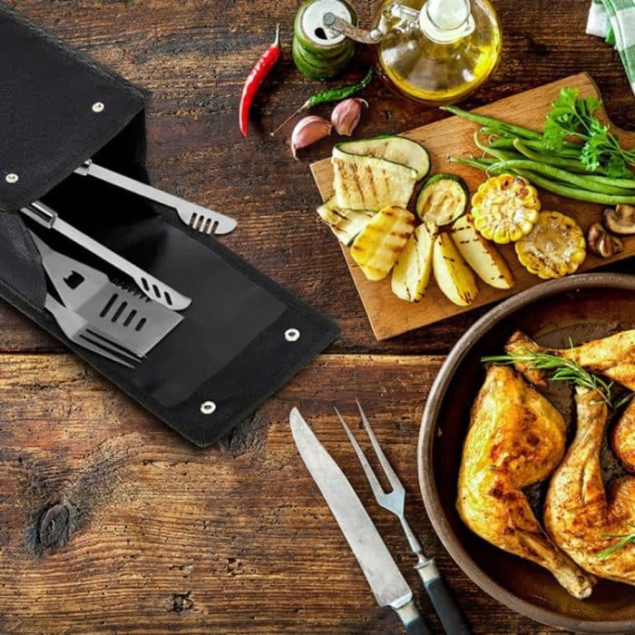 Hardware Tools Grillutensilien, faltbare Aufbewahrungstasche aus Oxford-Stoff – Bild 4