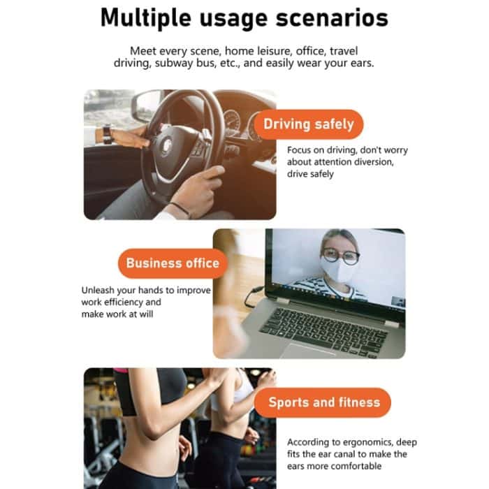 Hileo Hi8 kabelloser In-Ear-Kopfhörer mit Einzelohrbügel, Freisprechfunktion, Geräuschunterdrückung, Hi8 – Bild 8