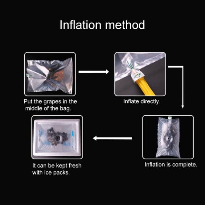 100 Stück aufblasbare Traubenbeutel, Express-Frucht-Schutzbeutel, Verpackungsbeutel, 20x25cm, 20x30cm, 25x30cm, 25x35cm, 25x40cm, 30x35cm, 30x40cm, 35x45cm, 30x50cm, 35x50cm – Bild 6