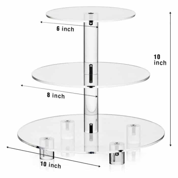 YX062 3-stufiger runder Cupcake-Ständer aus Acryl – Bild 2