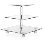 YX063 3-stufiger quadratischer Cupcake-Ständer aus Acryl