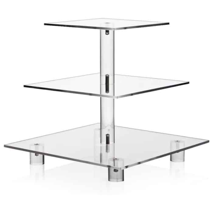 YX063 3-stufiger quadratischer Cupcake-Ständer aus Acryl – Bild 1