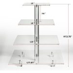 YX065 Quadratischer Cupcake-Ständer aus Acryl mit 4 Etagen – Bild 2