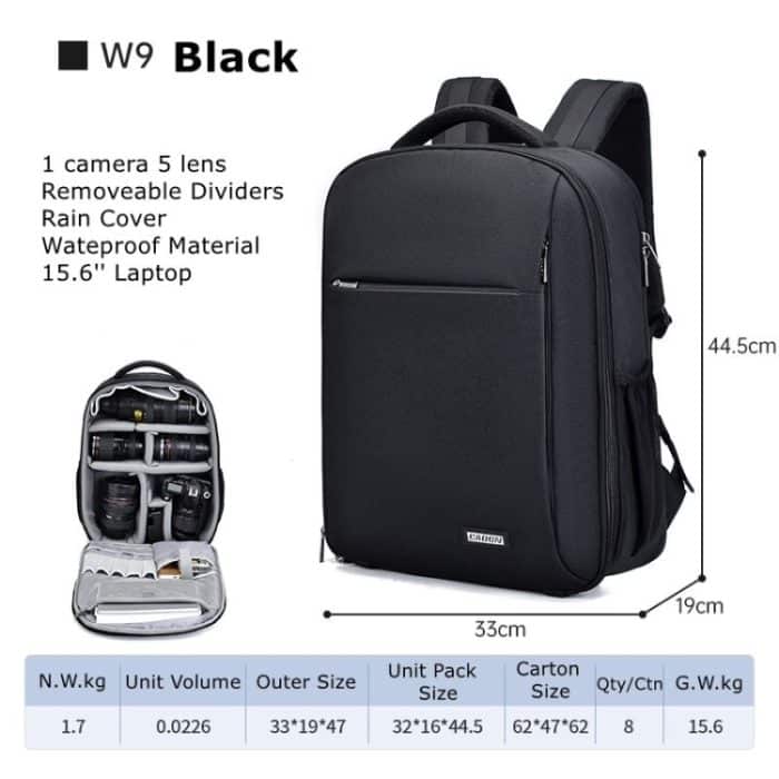 CADeN W9 Reise-Objektivtasche, Drohnen-Kamera-Rucksack-Tasche – Bild 11