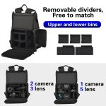 Cwatcun D79 Kamerarucksack, multifunktionale Kamera-Doppelschultertasche, 40.5 x 28 x 17.5cm Small, 43.5 x 30.5 x 18cm Large – Bild 4