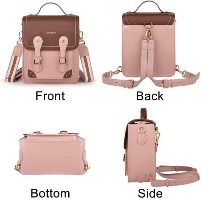 Cwatcun D81 Retro-Kamera-Umhängetasche, Vintage-PU-Leder, wasserdichte Kamera-Handtasche – Bild 4