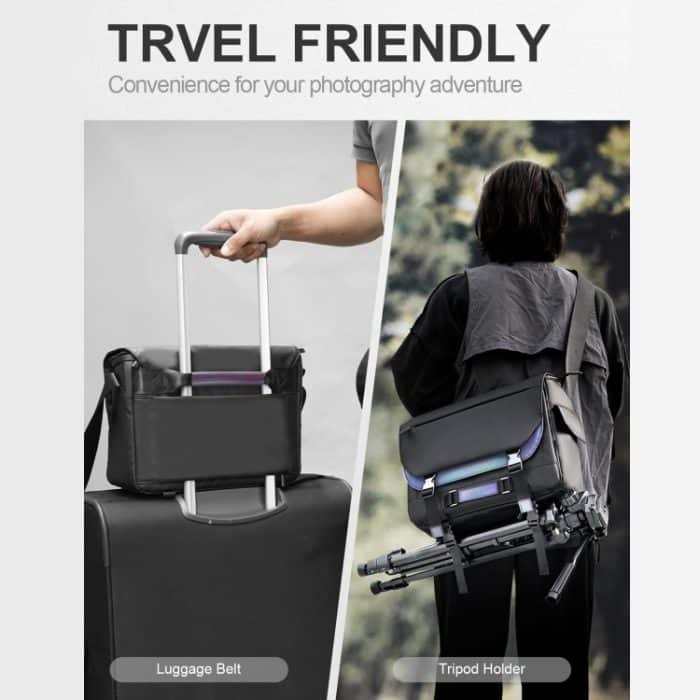 Cwatcun D85 Kameratasche, seitlicher Schnellzugriff, Kameratasche, Messenger-Tasche, wasserdichte Tasche, 30 x 15 x 24cm Small, 32 x 14 x 24cm Medium, 36.5 x 17 x 26cm Large, 40 x 17 x 30cm XL – Bild 8