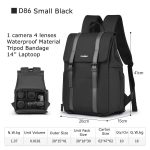 Cwatcun D86 Kamerarucksack DSLR spiegellose Kamera wasserdichte Tasche, 28 x 15 x41cm Small – Bild 2