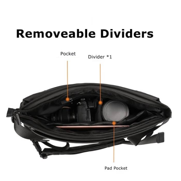 Cwatcun D92 Outdoor-Kameratasche, professionelle Umhängetasche, 42 x 22 x 12cm Medium, 45.5 x 24.5 x 14 .5cm Large – Bild 4