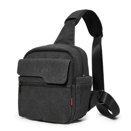 Cwatcun D93 Kameratasche Canvas Umhängetasche, 19.5 x 13.5 x 25cm Black, 21 x 14 x 30cm Black, 21 x 14 x 30cm Beige
